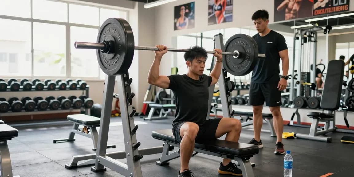Akra Labs Steroid Shop: Athlet hebt Gewichte im modernen Fitnessstudio mit hochwertiger Ausstattung.