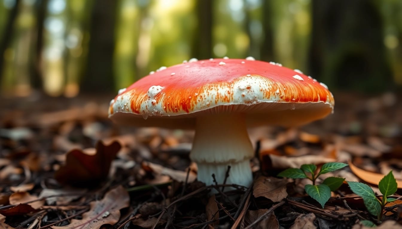 Fliegenpilz kaufen - Leuchtend rote Fliegenpilze im natürlichen Wald.