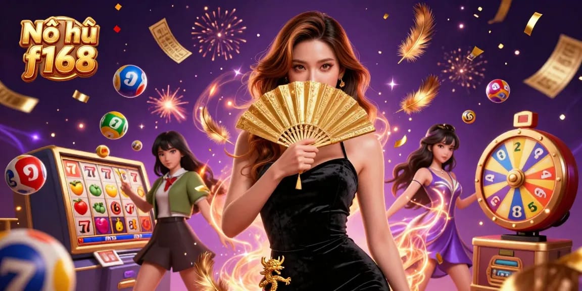 Nổ hũ f168: Engage in thrilling slot action with vibrant reels and dazzling effects.