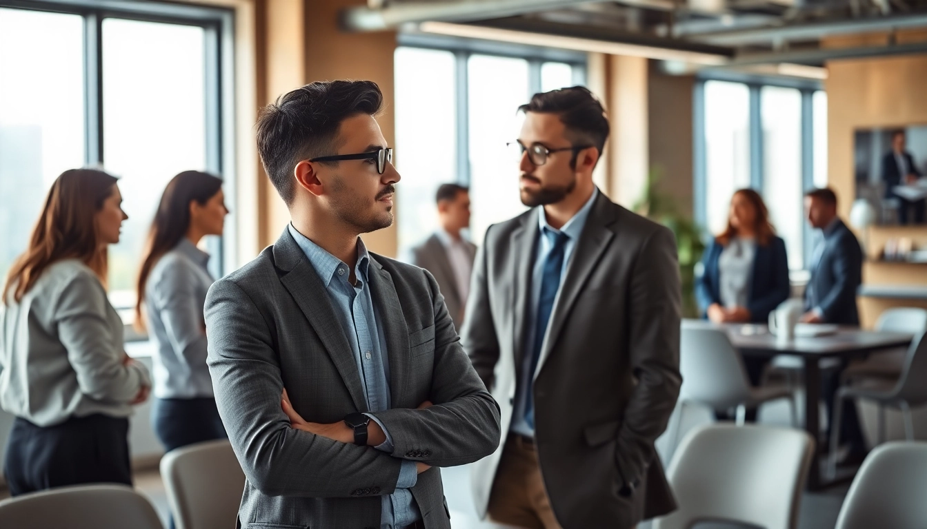 Headhunter Ingenieure supervises a diverse team in a modern office environment.