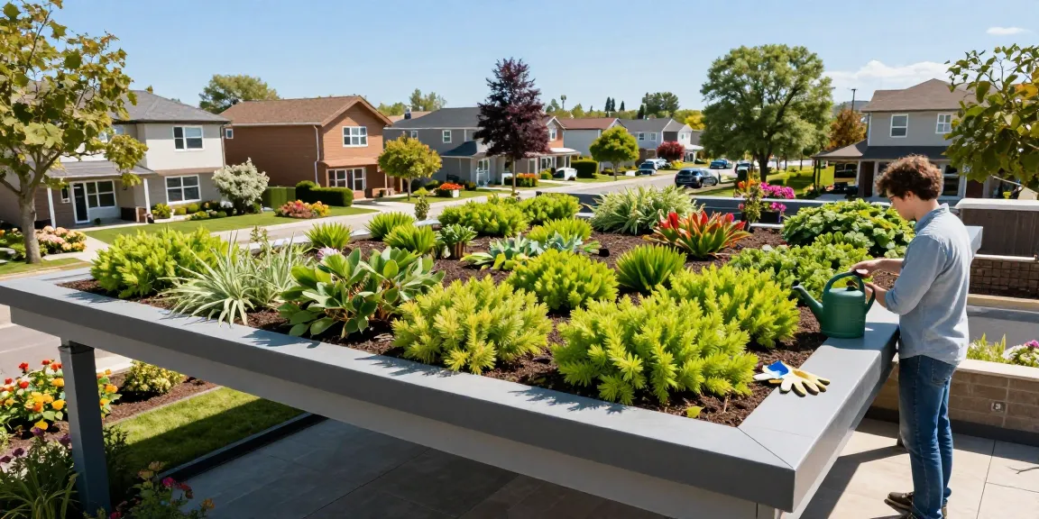 Verwandeln Sie Ihren Carport mit einem schönen Gründach, das Sedum-Pflanzen für einen umweltfreundlichen Akzent zeigt.