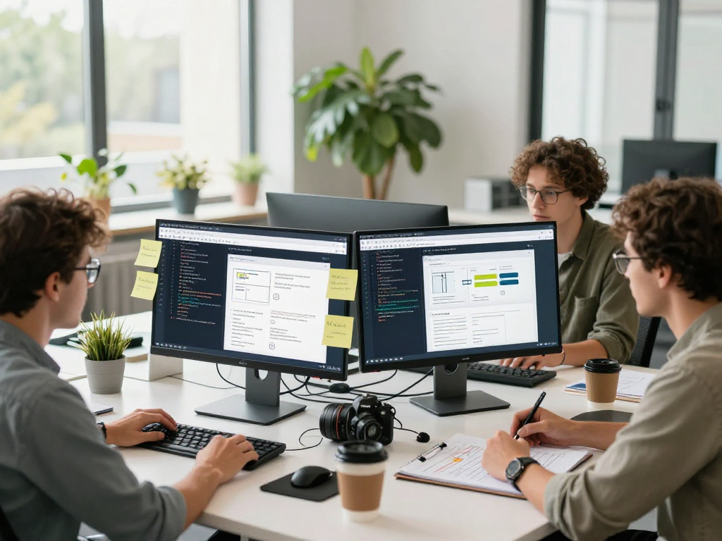 Creating barrierefreie und rechtssichere Webseiten Dienstleistung in a collaborative office space.