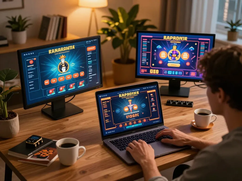 Player immersing in ALO8 PRO online casino gaming, showcasing dynamic screen interaction and engaging atmosphere.