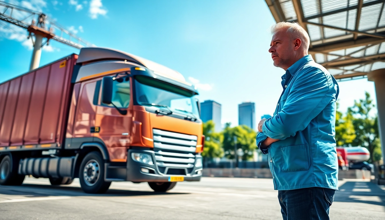 Der Lkw Gutachter Augsburg untersucht einen schweren Güterwagen in einer urbanen Umgebung.