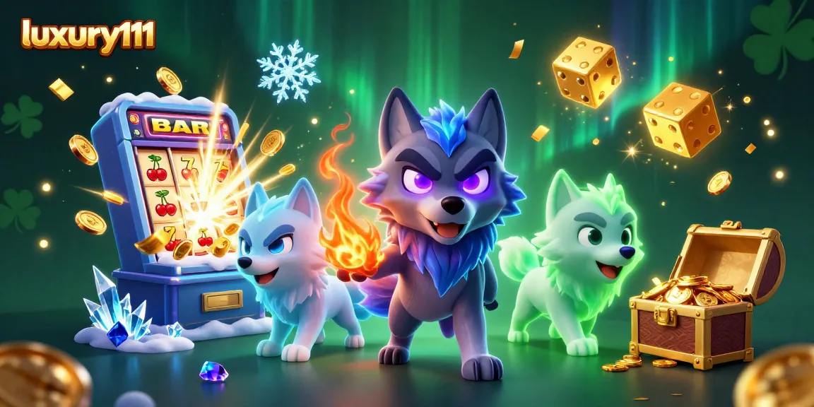 Experience winning with luxury111 in this vibrant casino-themed 3D illustration.