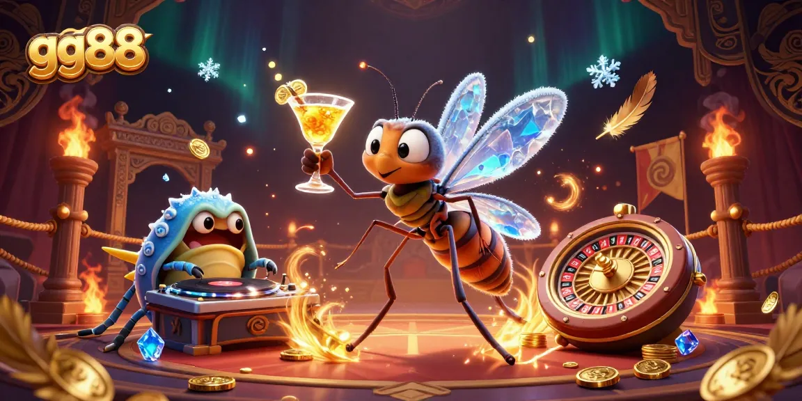Experience the excitement of gg88 with vibrant characters and dynamic casino elements in a stunning 3D illustration.