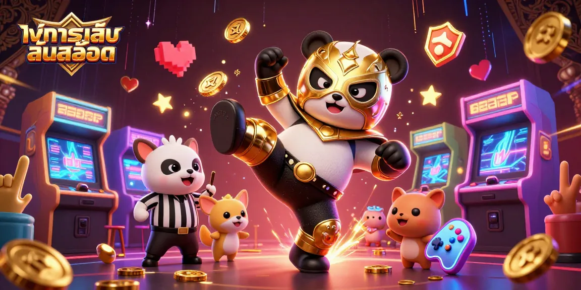 Spin and win with ทดลองเล่นสล็อต in this vibrant 3D casino scene featuring dynamic gaming action.