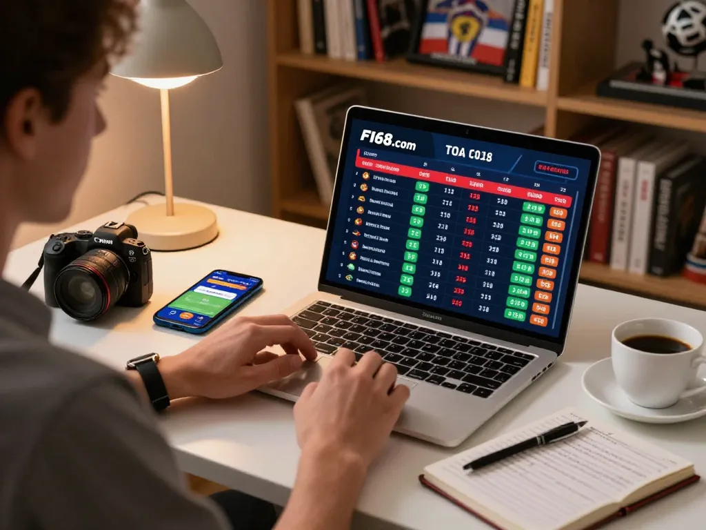 Placing bets on F168.com during an intense sports match with live odds visible