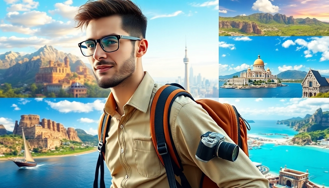Reiseziele in verschiedenen malerischen Landschaften entdecken, prominent präsentiert.