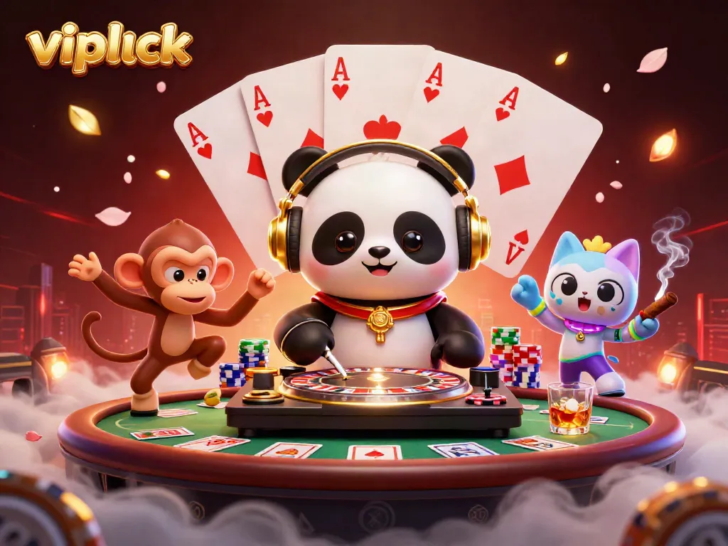 Experience the excitement of vipluck with lively casino characters and vibrant gaming elements.