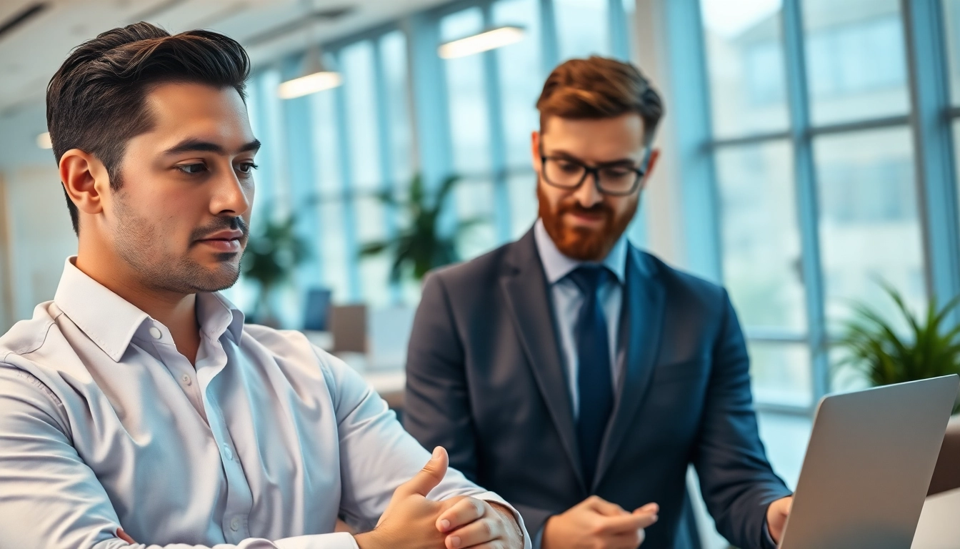Headhunter Ingenieure beraten in einem modernen Büro über Karrierechancen.
