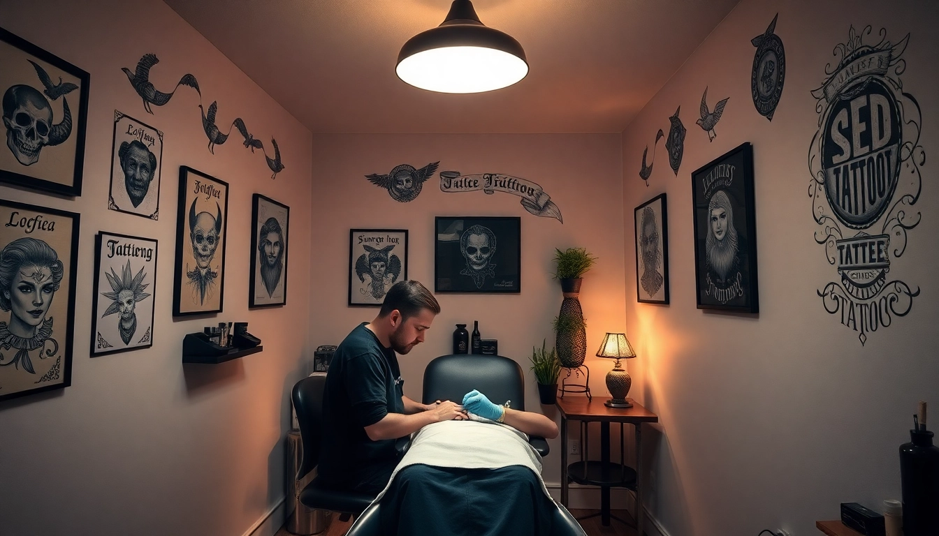 Professionelle Beratung im Tattoo Studio München mit kreativem Künstler und einladender Atmosphäre.
