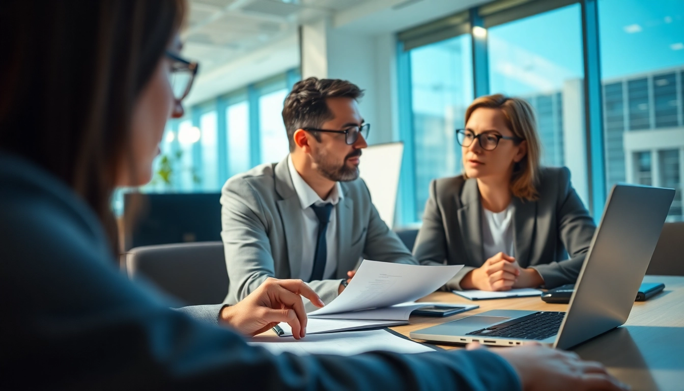 Headhunter Ingenieure beraten erfolgreich Kandidaten in einem modernen Büro.