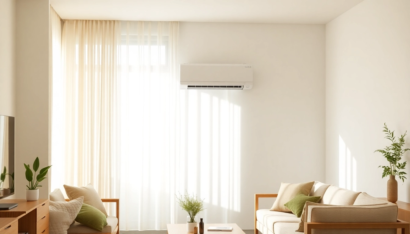 Efficient Klima installieren with a stylish split air conditioning unit in a modern living space.