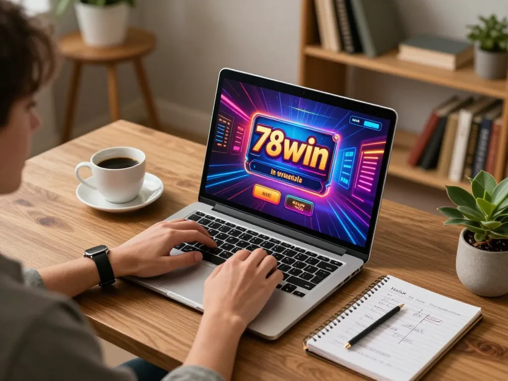 Experience thrilling gameplay at 78win online casino with vibrant gaming graphics and cozy setup.
