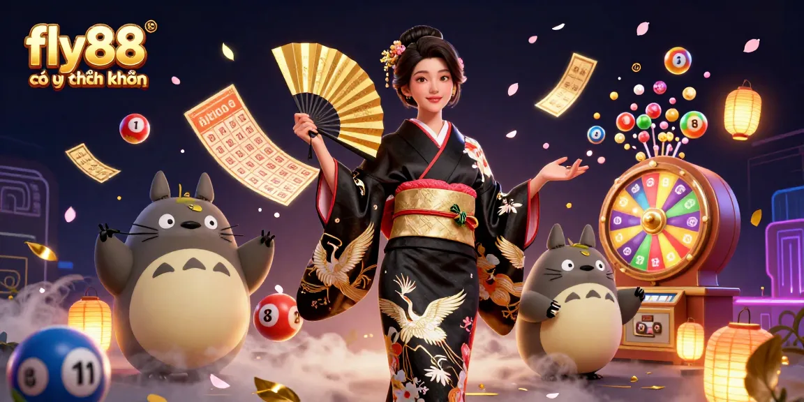 Experience fly88 có uy tín không with vibrant lottery elements in an exciting 3D casino scene.