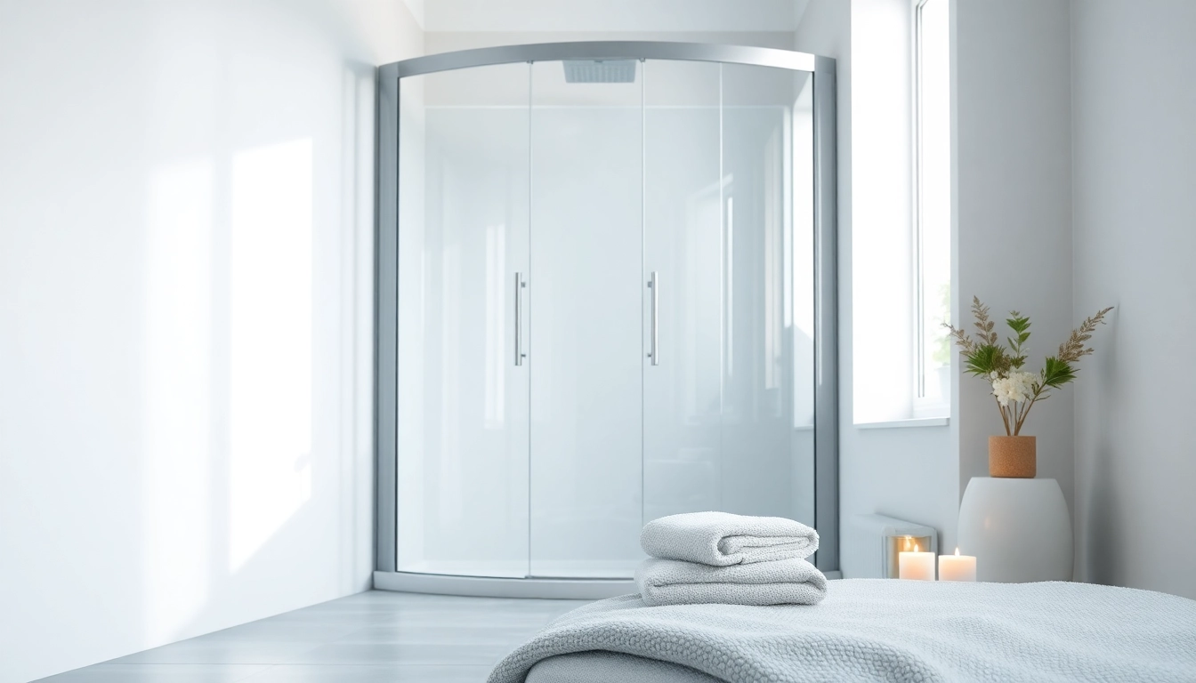 Genießen Sie die Eleganz der duschkabine 90x90 komplett mit glatten Glasoberflächen in einem modernen Bad.