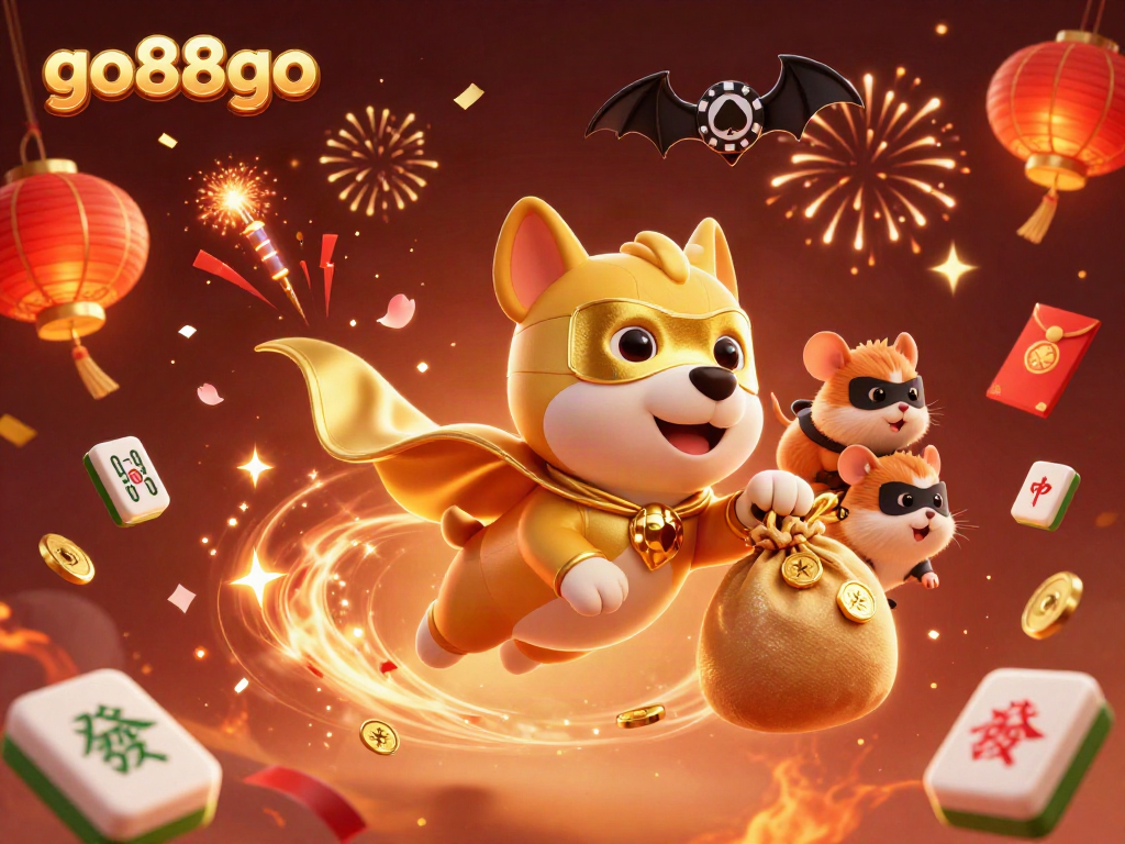 Engage with go88go in this vibrant 3D casino scene showcasing lively gaming elements.