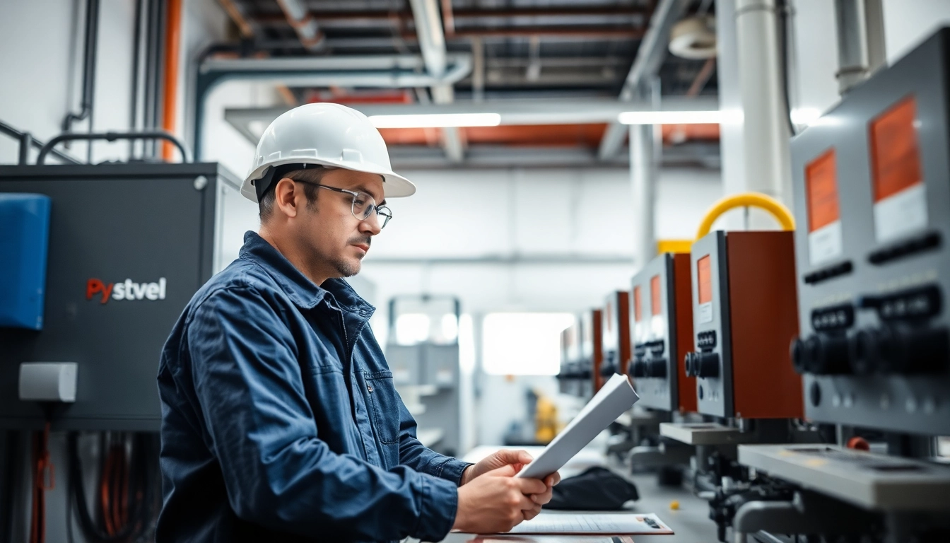 Technician performing a DGUV V3 Prüfung on electrical equipment highlighting safety compliance.