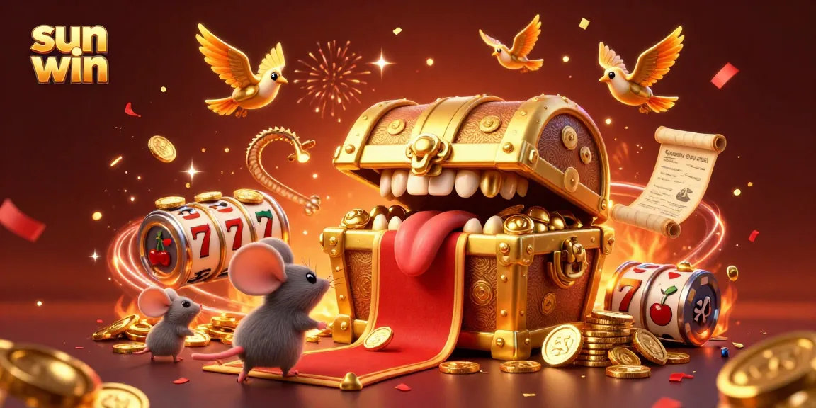 Experience the thrill of sun win with vibrant slots and treasure in this dynamic 3D casino scene.