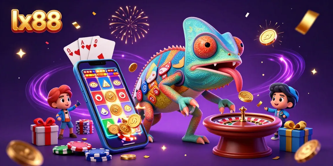 Experience thrills at lx88 with engaging slot games and dynamic animations in a lively casino scene.
