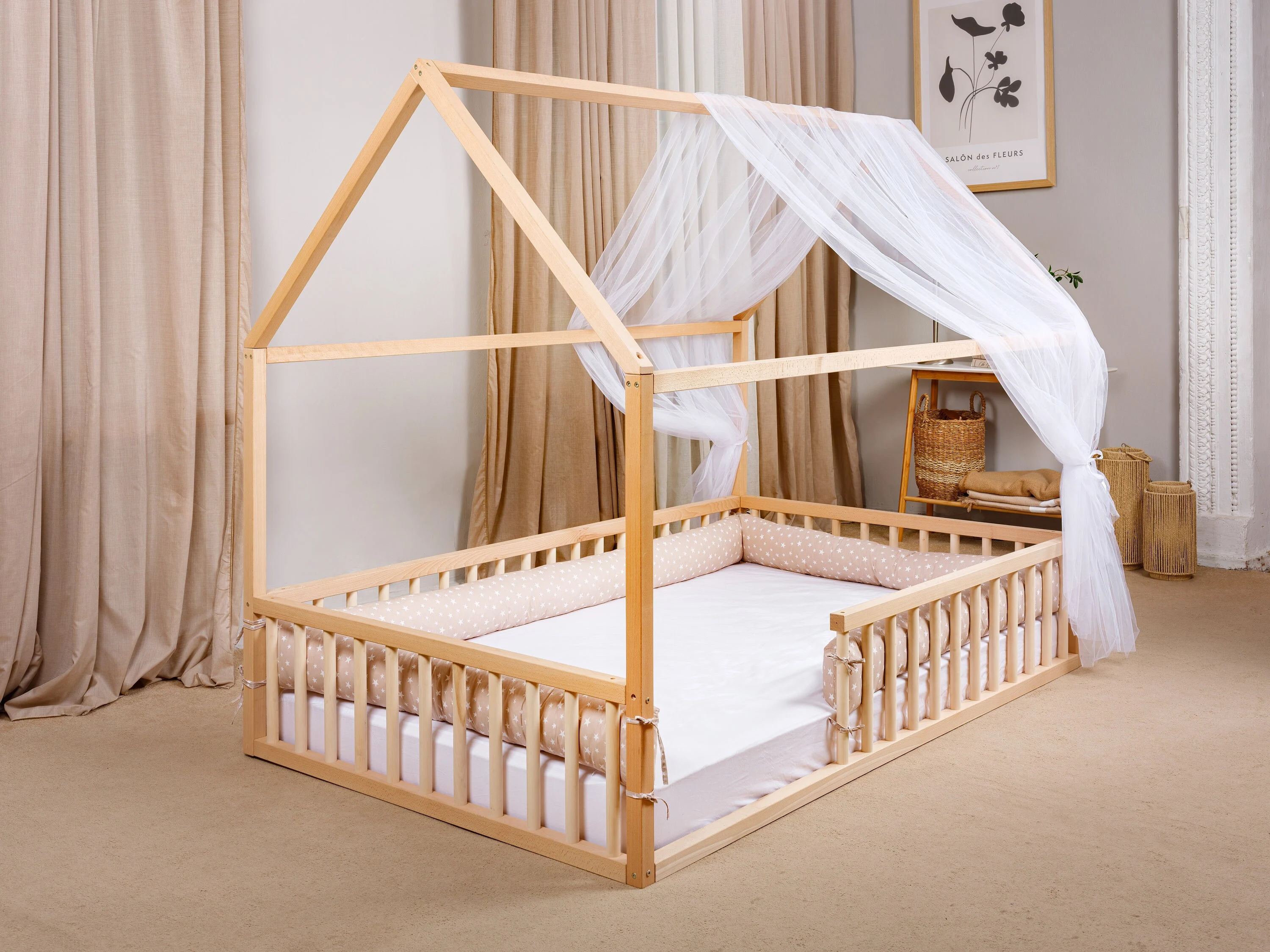 Platzsparend und stilvoll – Hausbett 120x200 mit zusätzlichem Stauraum