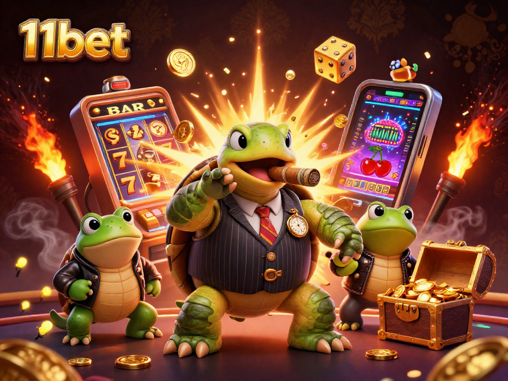 Experience exciting wins with 11bet, where a giant turtle and bullfrogs enhance your gaming.