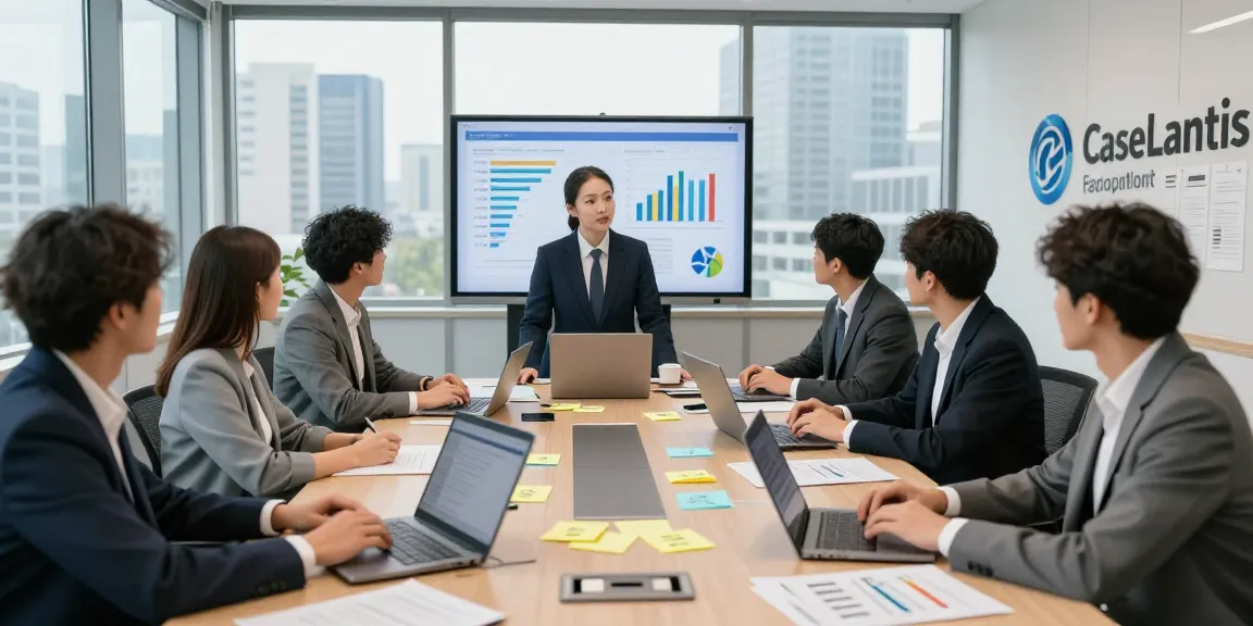 Bewertung von Führungskräften, ungerechte Chefs, Team im modernen Büro bespricht Feedback.