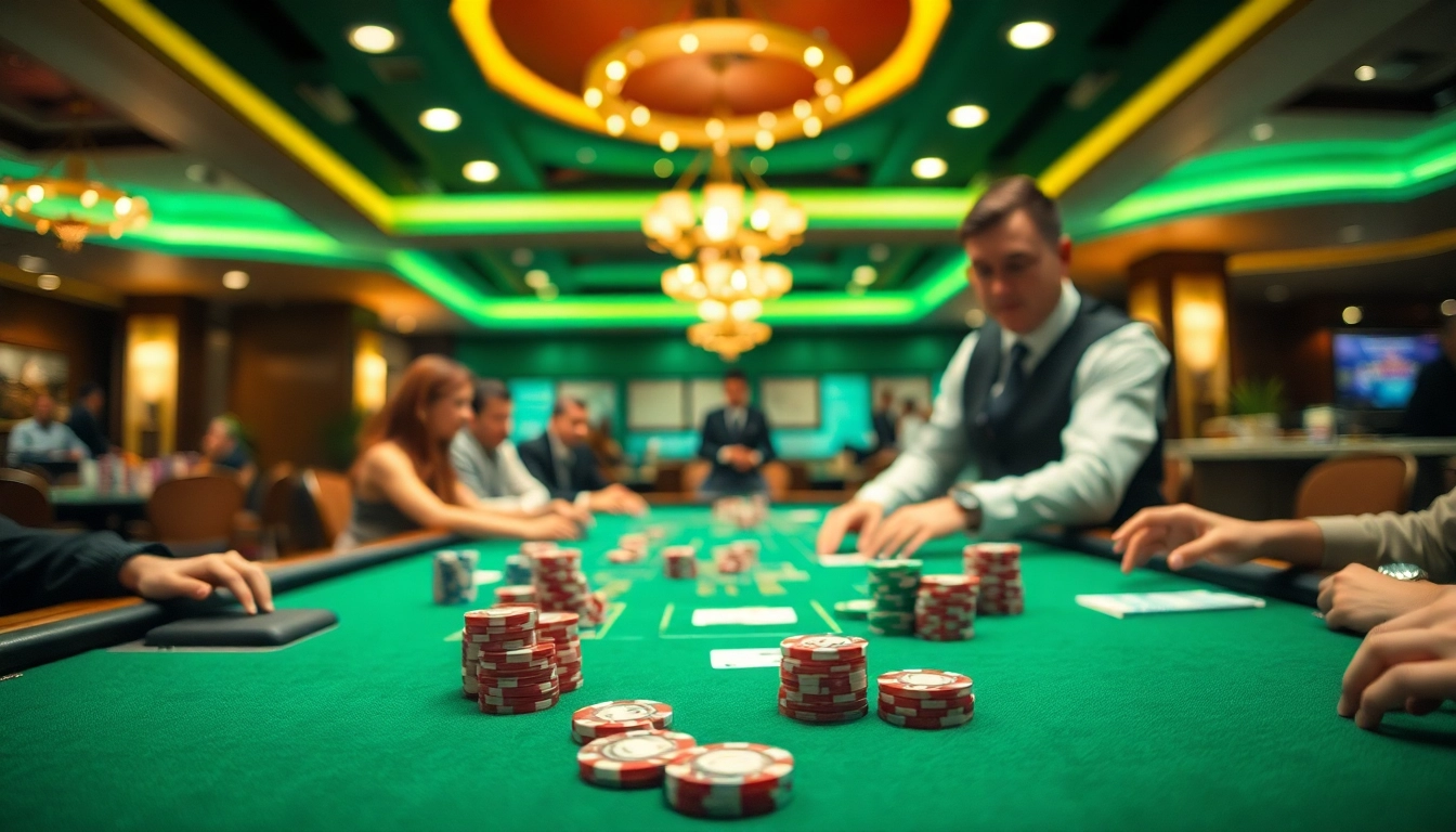 Spannende Spiele im pflegedienst griesheim Casino mit engagierten Spielern und einem Dealer.