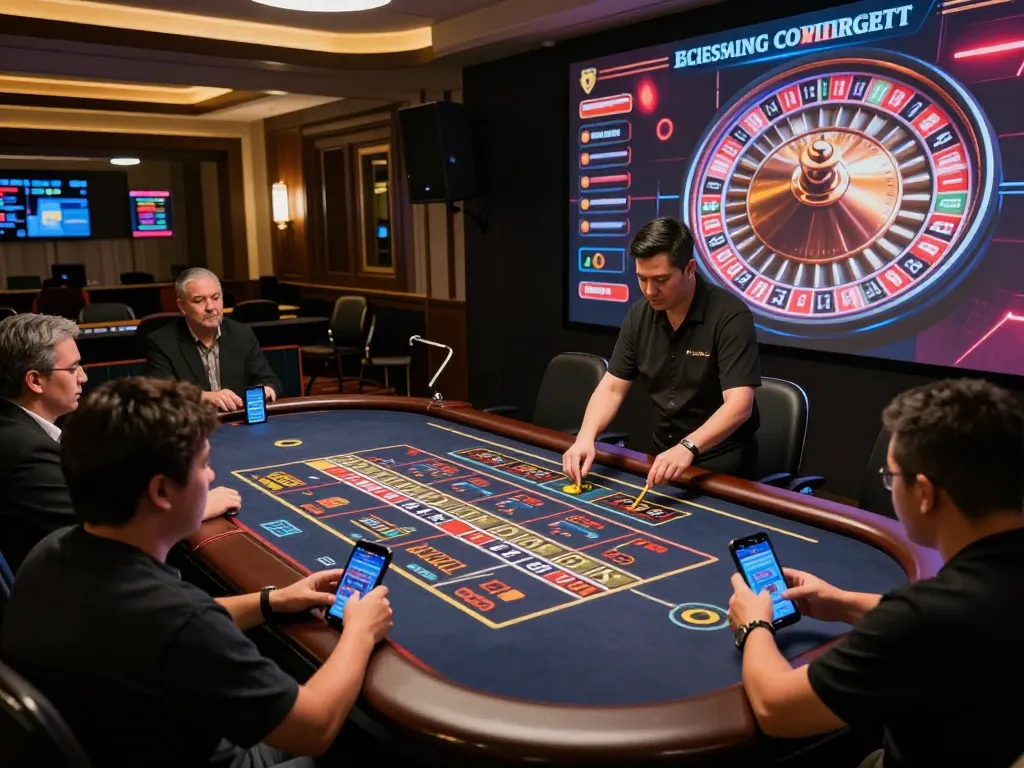 Players enjoying live dealer games on mb668 with engaging atmosphere and high-tech setup