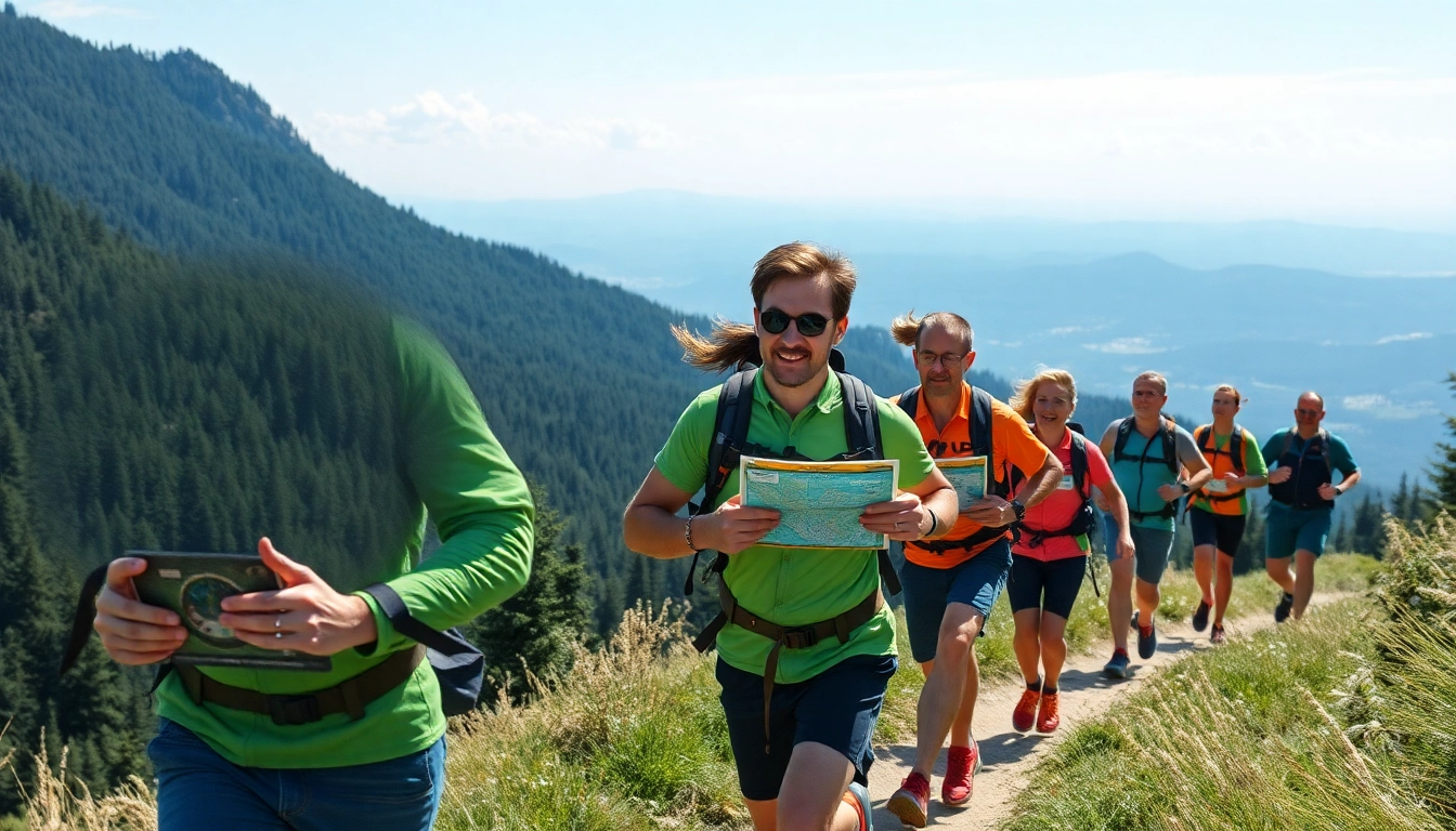 Erleben Sie die Aufregung des Wetziker OL Challenges, während Teilnehmer durch eine malerische Landschaft navigieren.