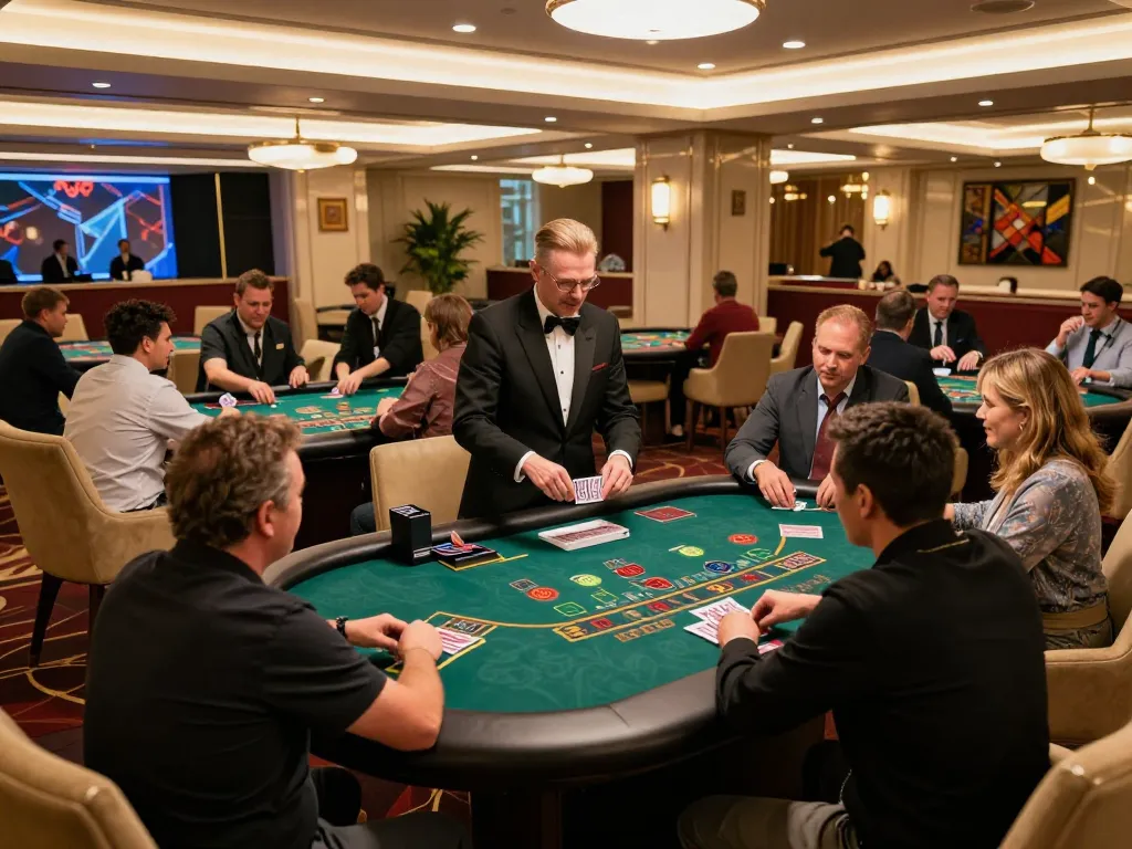 Ace96au players enjoying a thrilling blackjack experience at an upscale casino.