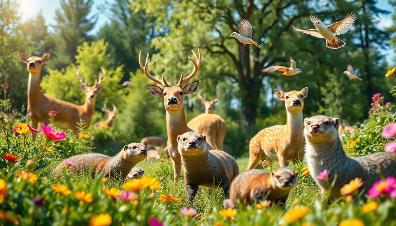 Experience the lively wildlife at schwarze-berge.de with diverse animals like otters and deer in a natural setting.