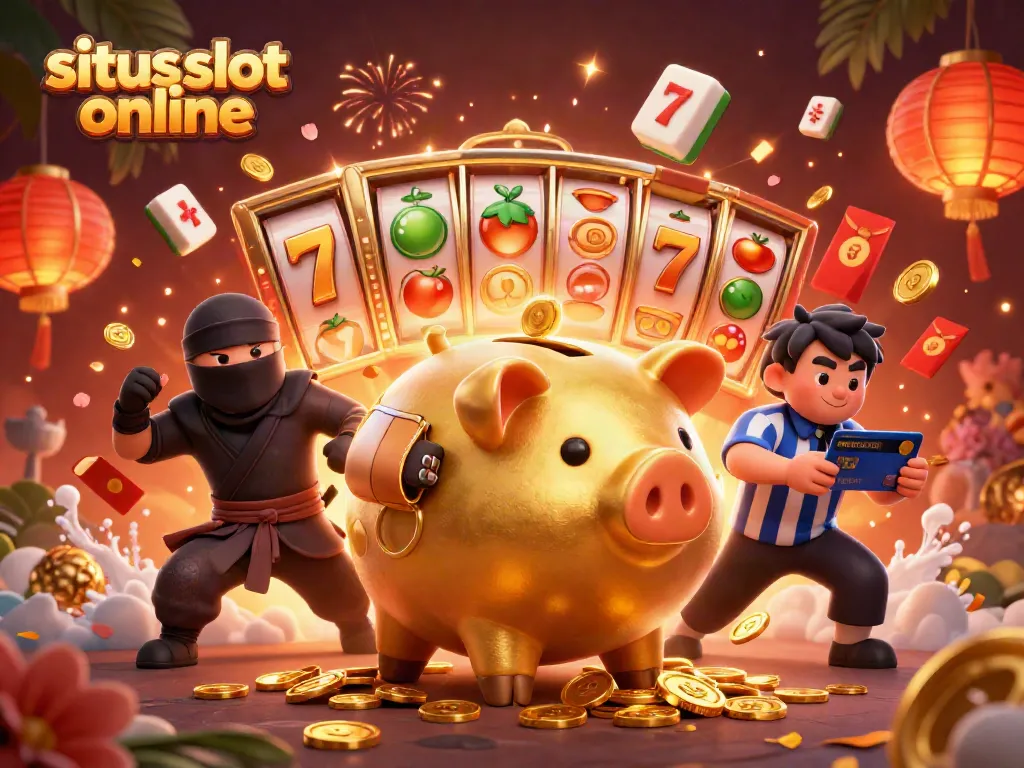 Experience thrilling wins with situs slot online in dynamic 3D scenes featuring game elements and characters.