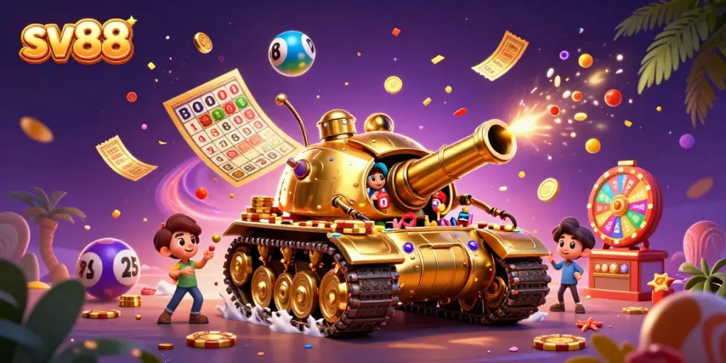 Experience thrilling games at sv88 with a dynamic casino-themed scene featuring interactive elements.