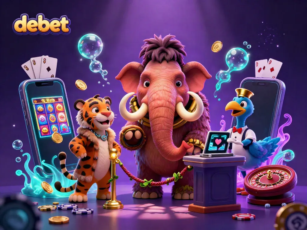 Experience debet gaming with vibrant characters and exciting slot action depicted in a 3D illustration.