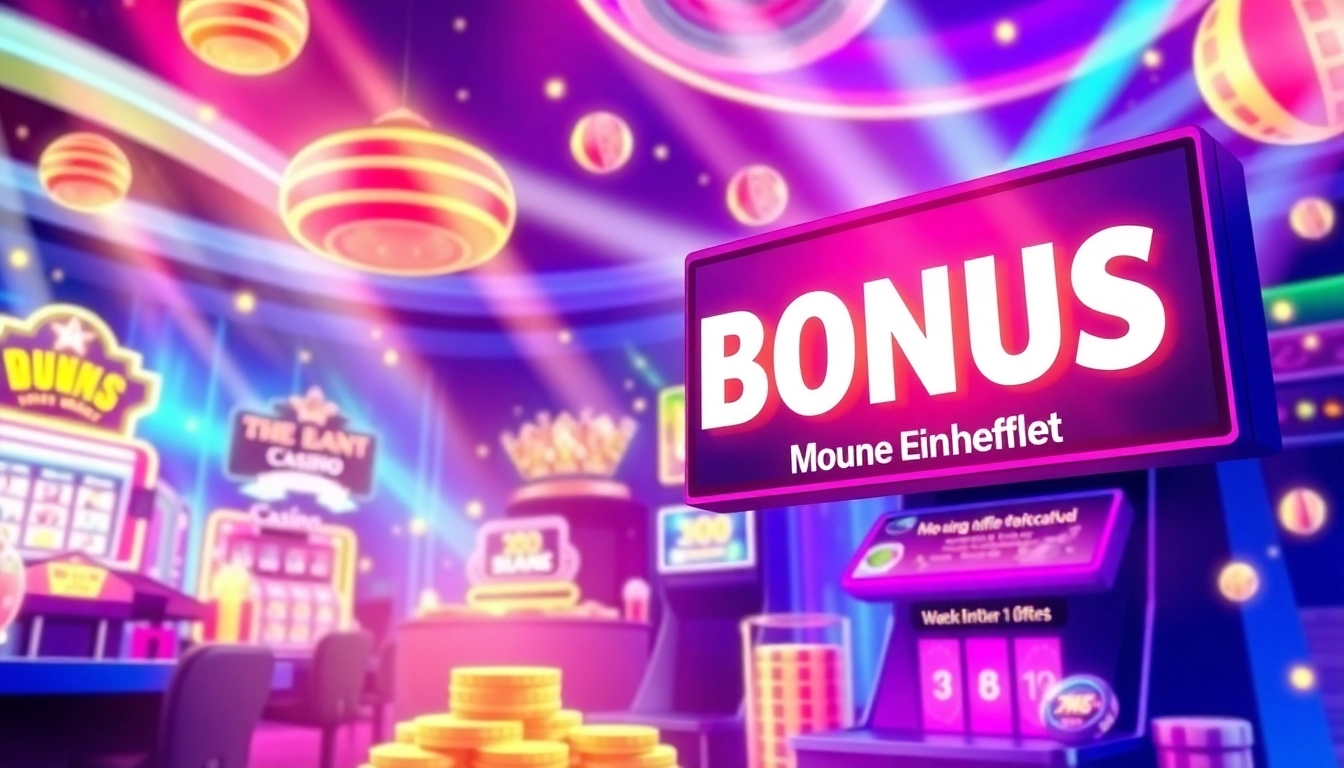 Unlock a casino bonus ohne einzahlung with vibrant graphics showcasing online gaming excitement.