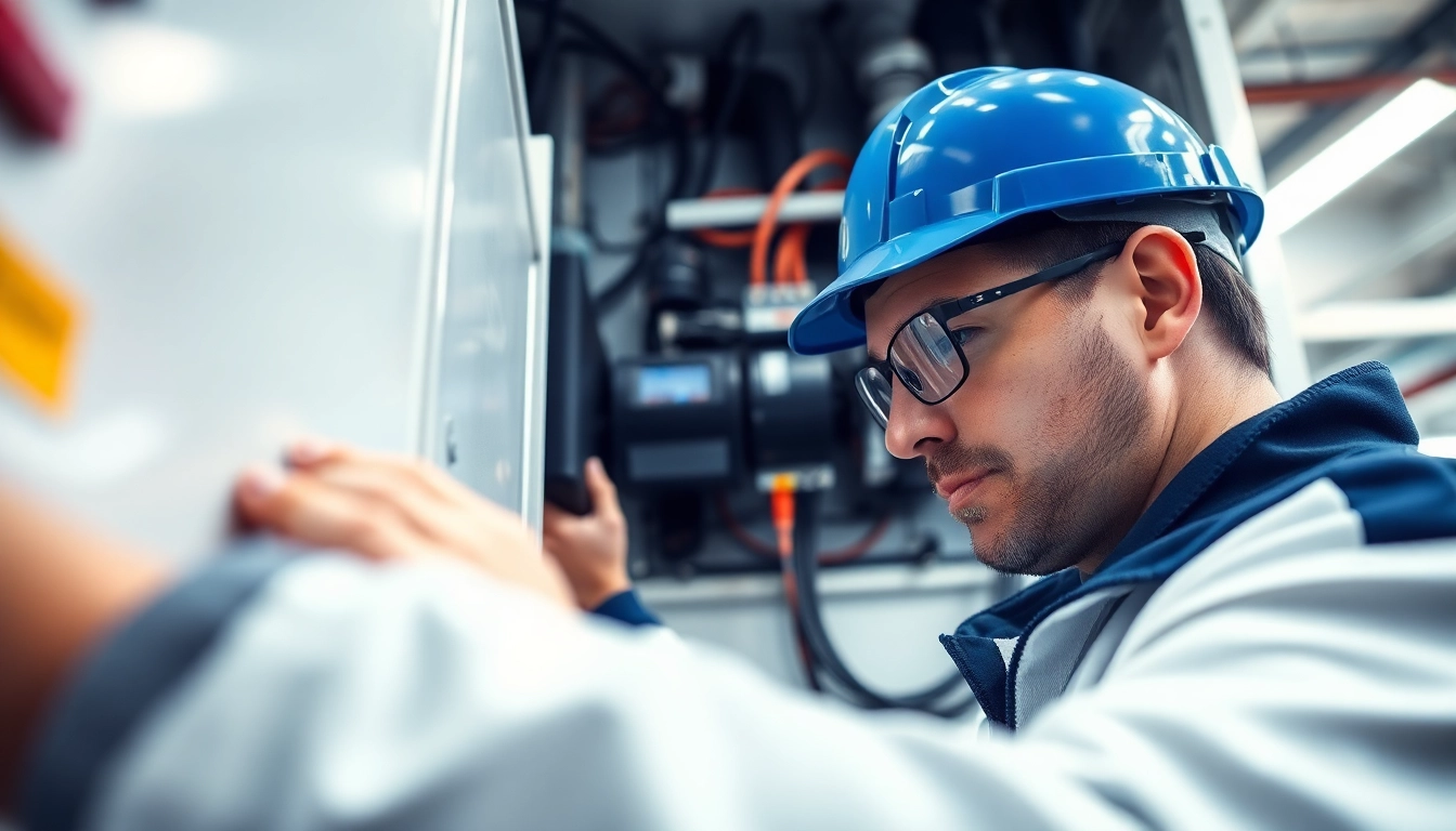Technician performing a DGUV V3 Prüfung to ensure electrical safety and compliance.
