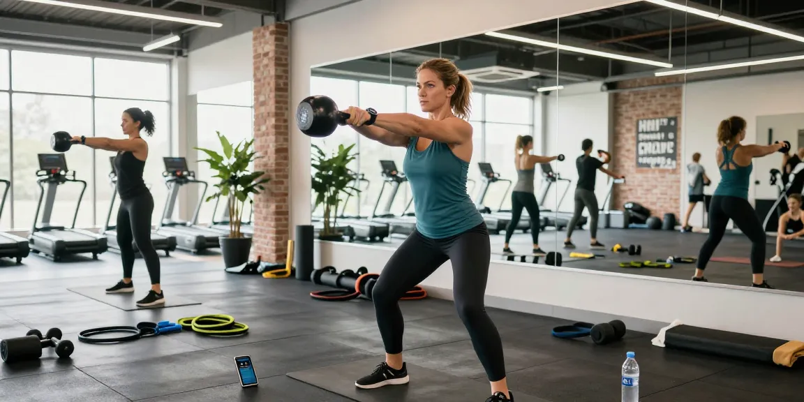 Anabolika Shop: Fitnessstudio-Szene mit Bodybuilderin beim Training