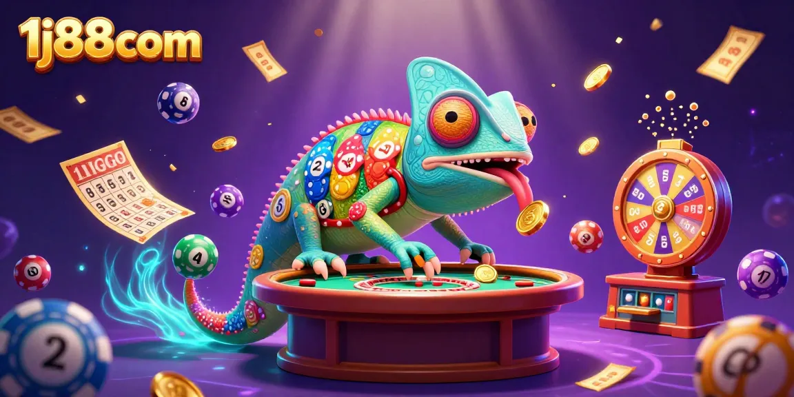 Experience the excitement of 1j88com with its vibrant gaming scene, showcasing dynamic lottery balls and casino elements.