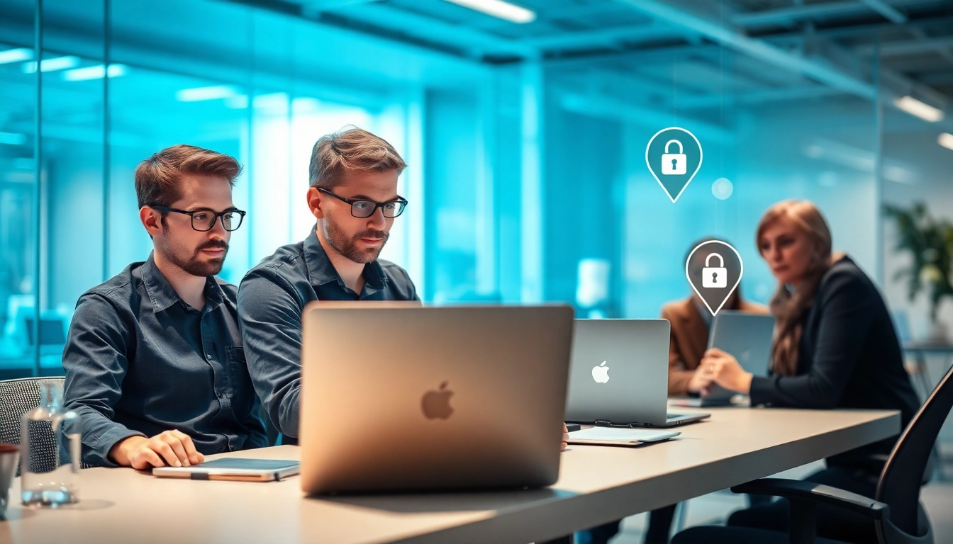 Professionelles Team des Löschdienstes überwacht die Online-Bewertungen am Laptop und sorgt für Reputation.