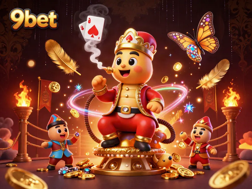 Experience thrilling action and vibrant gameplay in 9bet's 3D casino illustration with unique characters.