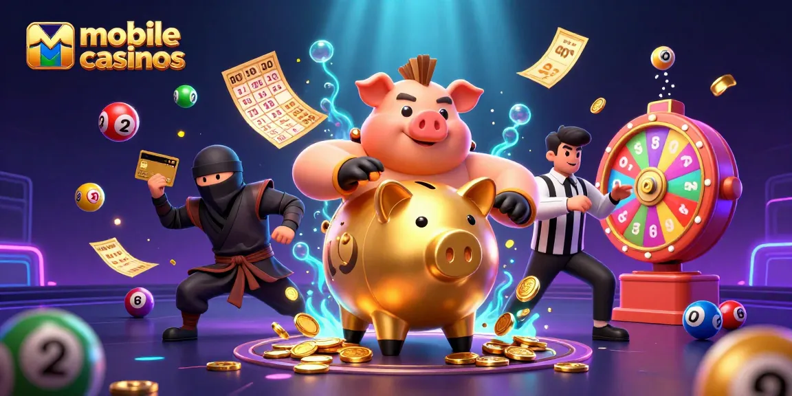 Engage in mobile casinos with vibrant characters and dynamic game elements in action.