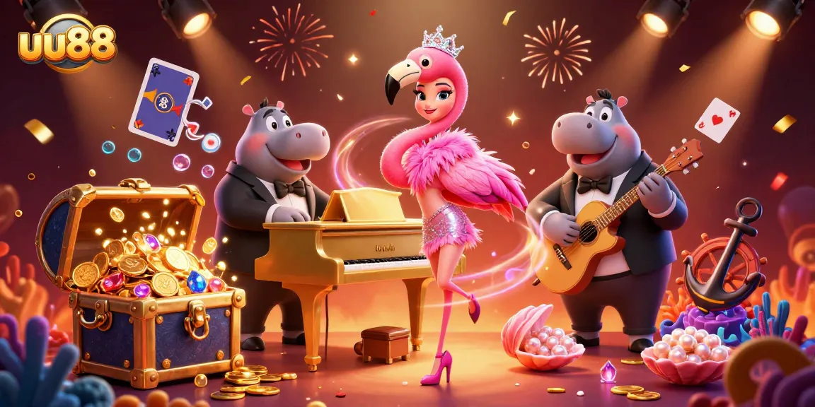 Capture exciting gameplay dynamics at uu88 with vibrant casino characters and themed elements.