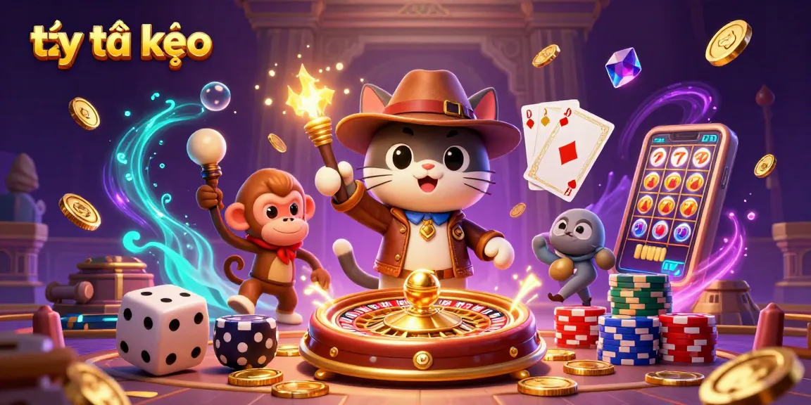 Experience the thrilling tỷ lệ kèo experience with a vibrant 3D scene of treasure and casino elements.