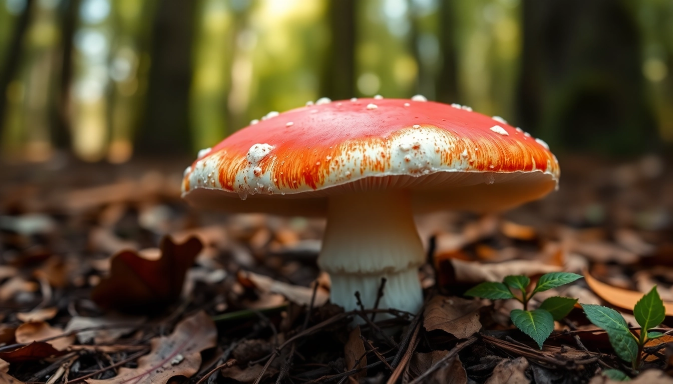 Fliegenpilz kaufen - Leuchtend rote Fliegenpilze im natürlichen Wald.