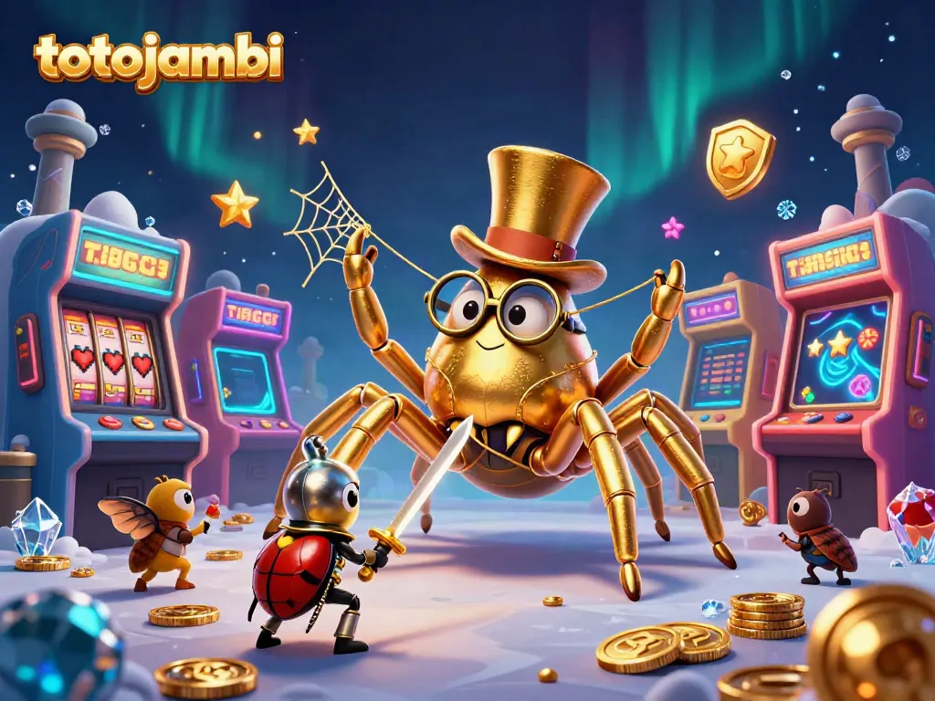 Engage in dynamic betting at totojambi with vibrant illustrations of gaming characters amidst casino elements.