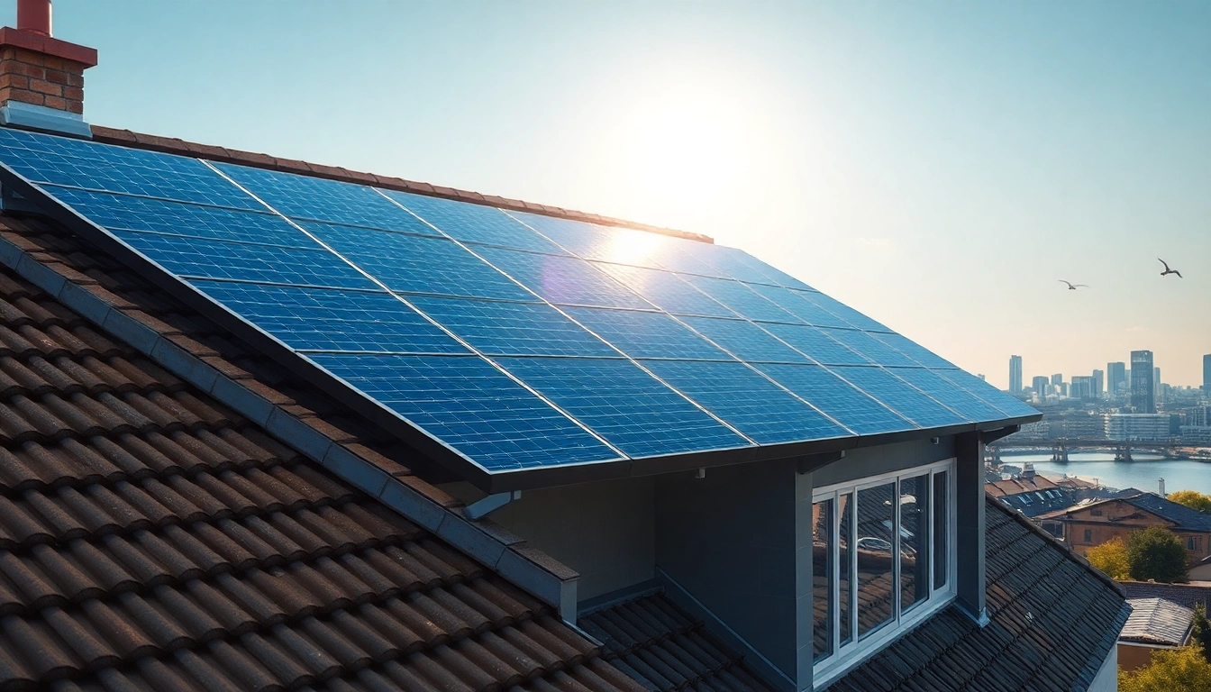 Erleben Sie die Vorteile der Photovoltaikanlage kaufen Berlin mit modernen Solarmodulen auf einem Berliner Dach, umweltfreundlich und effizient.