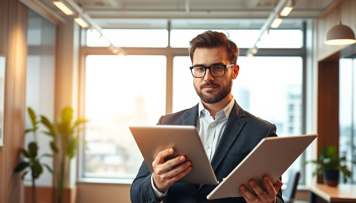 Headhunter Saarbrücken führt professionelle Gespräche in modernem Büro.