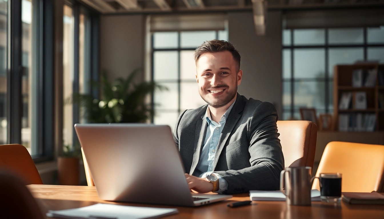 Headhunter analysiert Lebensläufe in einem modernen Büro mit warmem Licht.